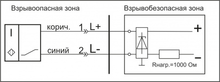 Датчик бесконтактный индуктивный взрывобезопасный стандарта "NAMUR" SNI 09-5-S-2-BT